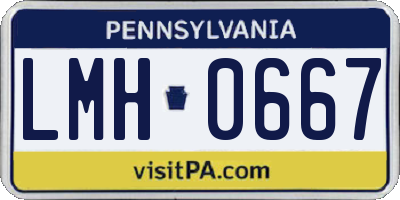 PA license plate LMH0667