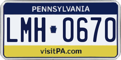 PA license plate LMH0670