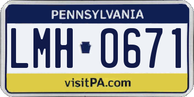 PA license plate LMH0671