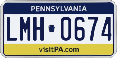 PA license plate LMH0674