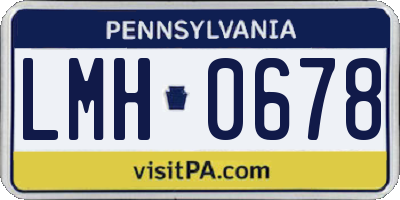 PA license plate LMH0678