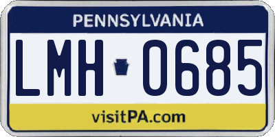 PA license plate LMH0685