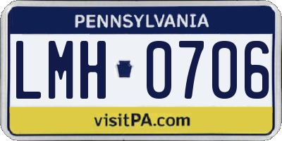 PA license plate LMH0706