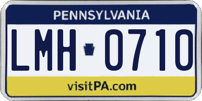 PA license plate LMH0710