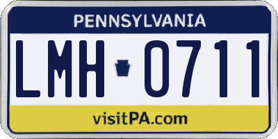 PA license plate LMH0711