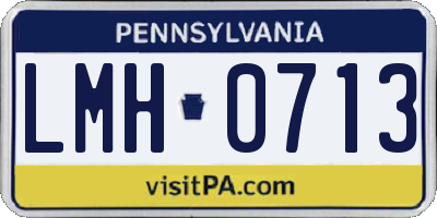 PA license plate LMH0713
