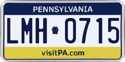 PA license plate LMH0715