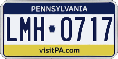 PA license plate LMH0717