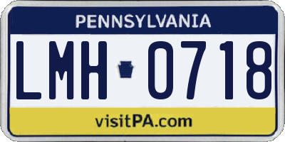 PA license plate LMH0718