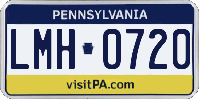 PA license plate LMH0720