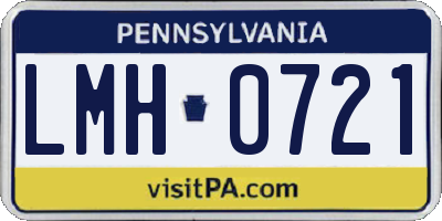 PA license plate LMH0721