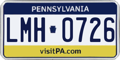 PA license plate LMH0726