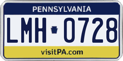 PA license plate LMH0728
