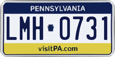PA license plate LMH0731