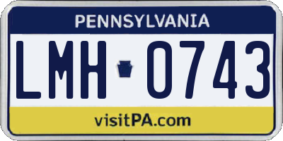 PA license plate LMH0743