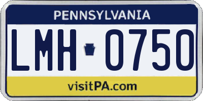 PA license plate LMH0750