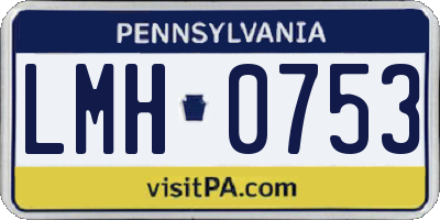 PA license plate LMH0753