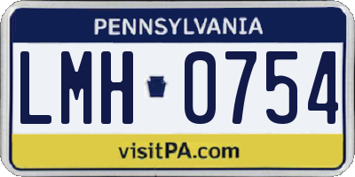 PA license plate LMH0754