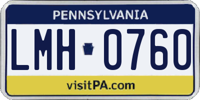 PA license plate LMH0760