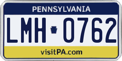 PA license plate LMH0762