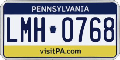 PA license plate LMH0768
