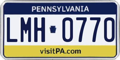 PA license plate LMH0770
