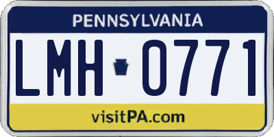 PA license plate LMH0771