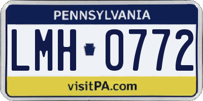 PA license plate LMH0772