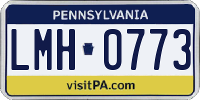 PA license plate LMH0773