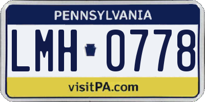 PA license plate LMH0778