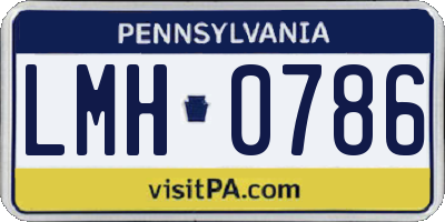 PA license plate LMH0786