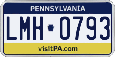 PA license plate LMH0793