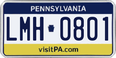 PA license plate LMH0801