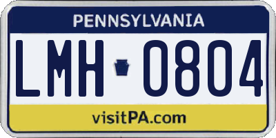 PA license plate LMH0804