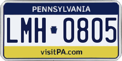 PA license plate LMH0805