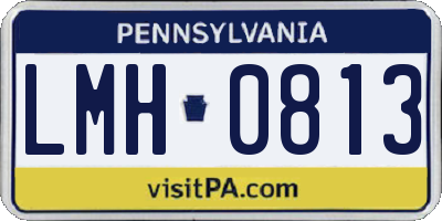 PA license plate LMH0813