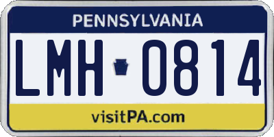 PA license plate LMH0814