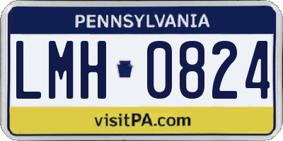 PA license plate LMH0824
