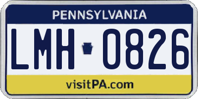 PA license plate LMH0826