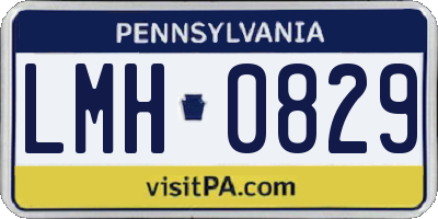 PA license plate LMH0829