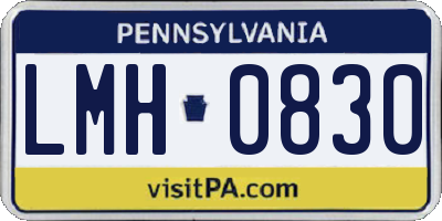 PA license plate LMH0830