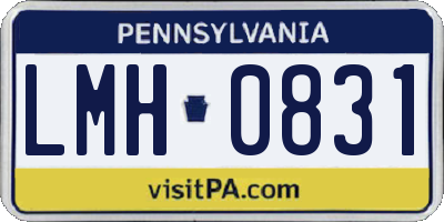 PA license plate LMH0831