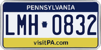 PA license plate LMH0832