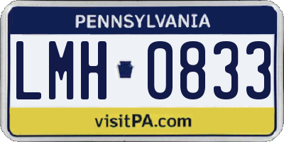 PA license plate LMH0833