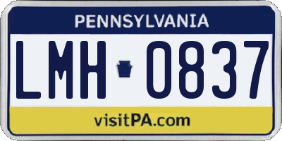 PA license plate LMH0837