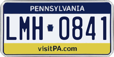 PA license plate LMH0841