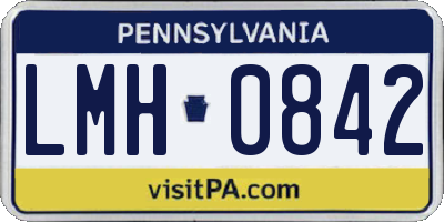 PA license plate LMH0842