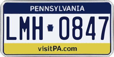 PA license plate LMH0847