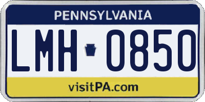 PA license plate LMH0850