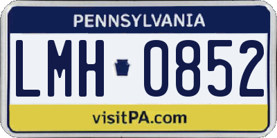 PA license plate LMH0852